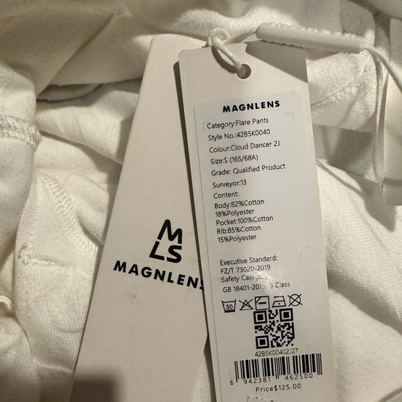 MAGNLENS Textured Logo Wide Leg Pants NWT Small - Picture 6 of 6